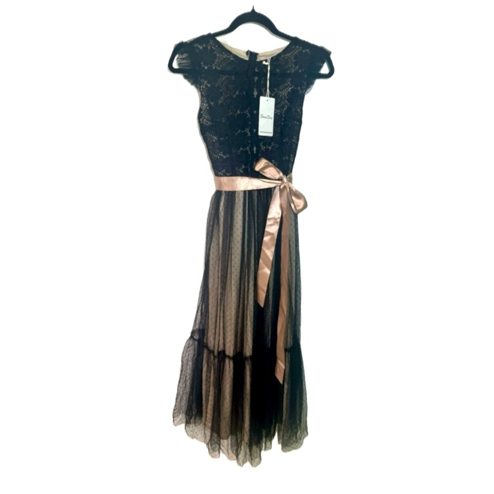 Dress Day Black And Nude Mid Dress Size Small Fairy, Goth, Formal, Prom NWT - Picture 2 of 11